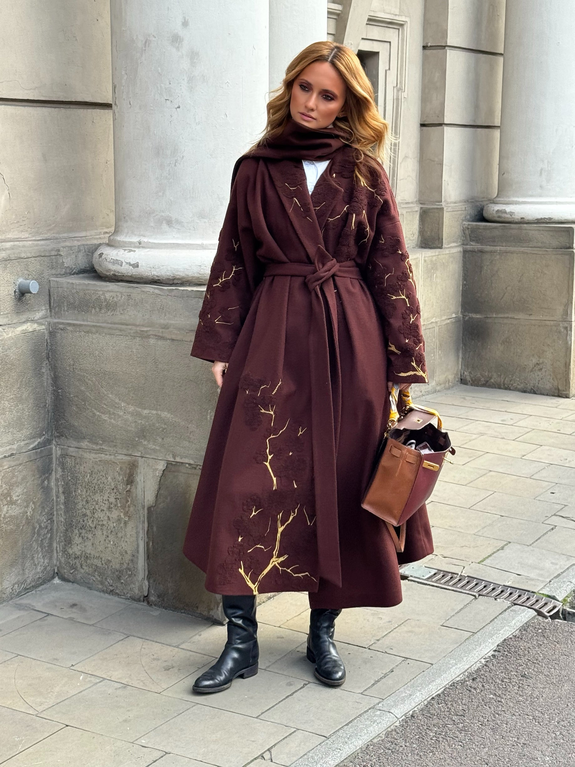 Luxurious Brown/Brown Boule de Neige Women's Maxi Coat Yuliya Magdych