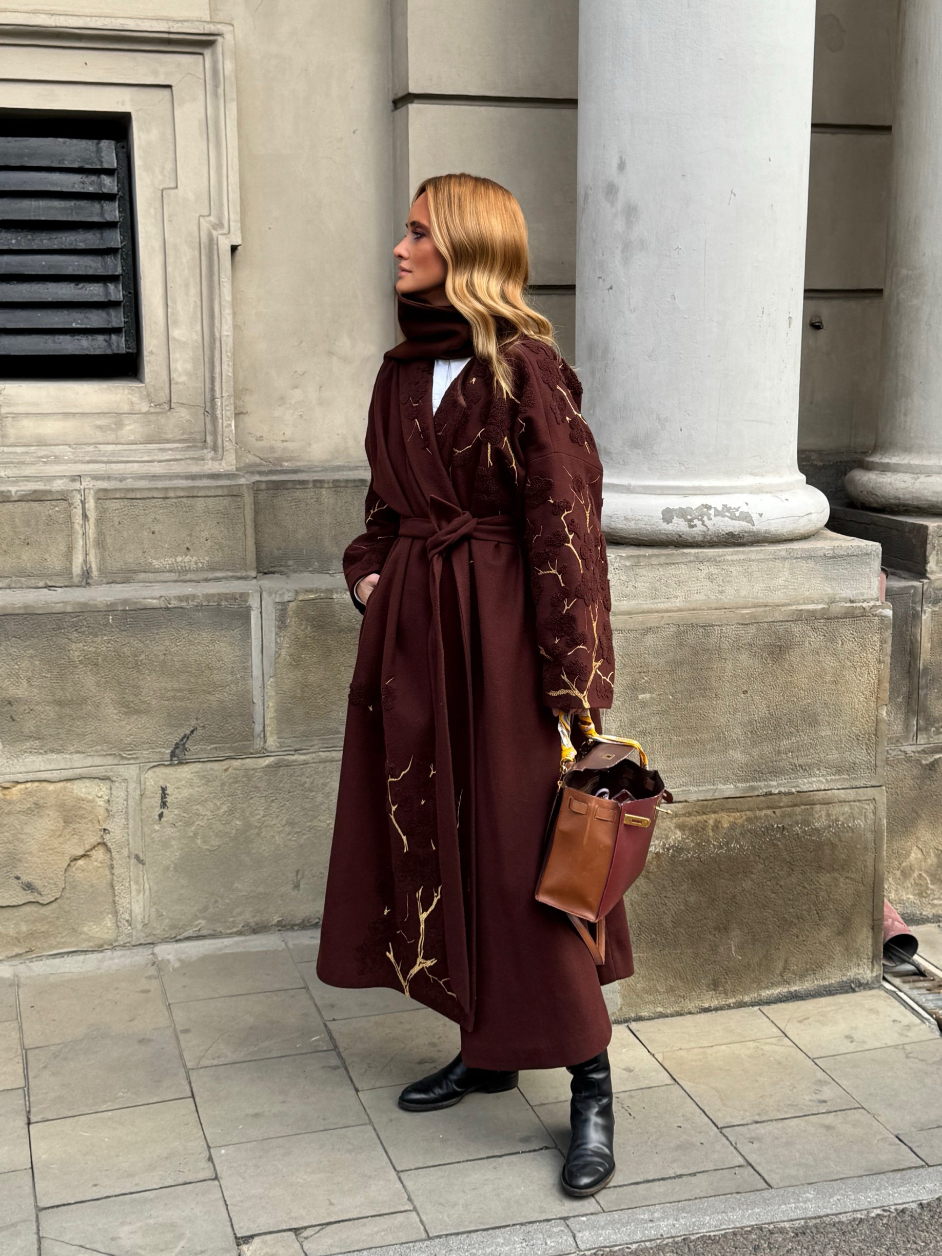 Luxurious Brown/Brown Boule de Neige Women's Maxi Coat Yuliya Magdych